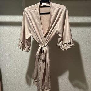 Silky Pink Midi Robe